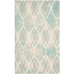 DIP DYE, GREEN / IVORY GREY, 5' X 8', Area Rug