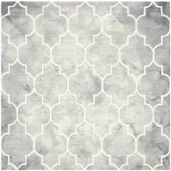 DIP DYE, GREY / IVORY, 7' X 7' Square, Area Rug, DDY535C-7SQ