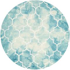 DIP DYE, TURQUOISE / IVORY, 7' X 7' Round, Area Rug, DDY535D-7R
