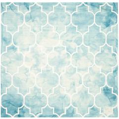 DIP DYE, TURQUOISE / IVORY, 7' X 7' Square, Area Rug, DDY535D-7SQ