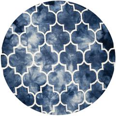 DIP DYE, NAVY / IVORY, 7' X 7' Round, Area Rug, DDY535N-7R