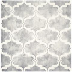DIP DYE, GREY / IVORY, 7' X 7' Square, Area Rug, DDY536C-7SQ