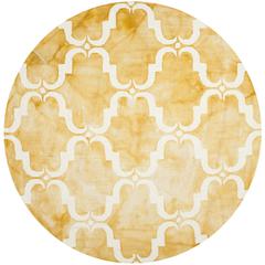 DIP DYE, GOLD / IVORY, 7' X 7' Round, Area Rug, DDY536H-7R