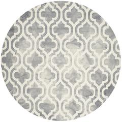 DIP DYE, GREY / IVORY, 7' X 7' Round, Area Rug, DDY537C-7R