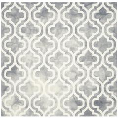 DIP DYE, GREY / IVORY, 7' X 7' Square, Area Rug, DDY537C-7SQ