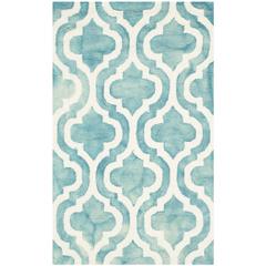 DIP DYE, TURQUOISE / IVORY, 2'-6" X 4', Area Rug, DDY537D-24