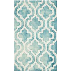 DIP DYE, TURQUOISE / IVORY, 3' X 5', Area Rug, DDY537D-3