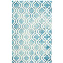 DIP DYE, TURQUOISE / IVORY, 5' X 8', Area Rug, DDY537D-5