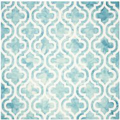 DIP DYE, TURQUOISE / IVORY, 7' X 7' Square, Area Rug, DDY537D-7SQ