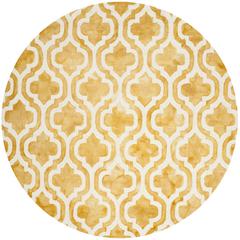 DIP DYE, GOLD / IVORY, 7' X 7' Round, Area Rug, DDY537H-7R