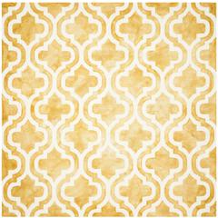 DIP DYE, GOLD / IVORY, 7' X 7' Square, Area Rug, DDY537H-7SQ