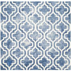 DIP DYE, BLUE / IVORY, 7' X 7' Square, Area Rug, DDY537K-7SQ