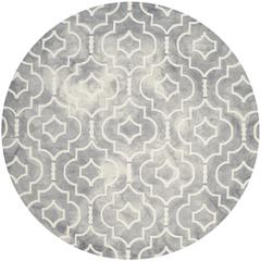DIP DYE, GREY / IVORY, 7' X 7' Round, Area Rug, DDY538C-7R
