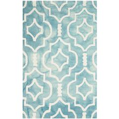 DIP DYE, TURQUOISE / IVORY, 2'-6" X 4', Area Rug, DDY538D-24