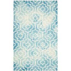 DIP DYE, TURQUOISE / IVORY, 5' X 8', Area Rug, DDY538D-5