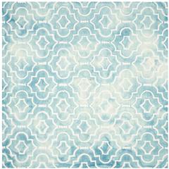 DIP DYE, TURQUOISE / IVORY, 7' X 7' Square, Area Rug, DDY538D-7SQ