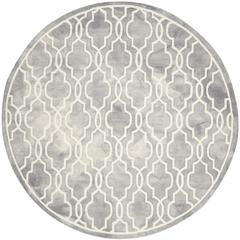 DIP DYE, GREY / IVORY, 7' X 7' Round, Area Rug, DDY539C-7R