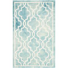 DIP DYE, TURQUOISE / IVORY, 2'-6" X 4', Area Rug, DDY539D-24