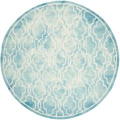 DIP DYE, TURQUOISE / IVORY, 7' X 7' Round, Area Rug, DDY539D-7R