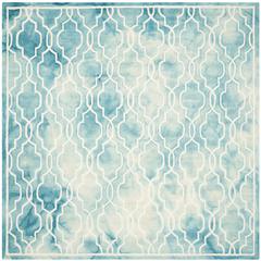 DIP DYE, TURQUOISE / IVORY, 7' X 7' Square, Area Rug, DDY539D-7SQ