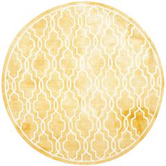 DIP DYE, GOLD / IVORY, 7' X 7' Round, Area Rug, DDY539H-7R
