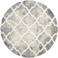 DIP DYE, GREY / IVORY, 7' X 7' Round, Area Rug, DDY540C-7R