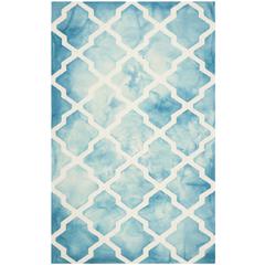 DIP DYE, TURQUOISE / IVORY, 5' X 8', Area Rug, DDY540D-5
