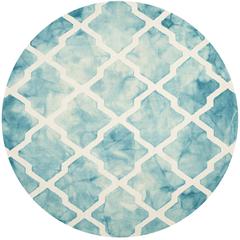 DIP DYE, TURQUOISE / IVORY, 7' X 7' Round, Area Rug, DDY540D-7R