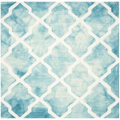 DIP DYE, TURQUOISE / IVORY, 7' X 7' Square, Area Rug, DDY540D-7SQ