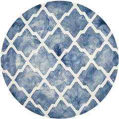 DIP DYE, BLUE / IVORY, 7' X 7' Round, Area Rug, DDY540K-7R