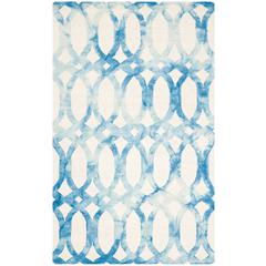 DIP DYE, IVORY / BLUE, 5' X 8', Area Rug, DDY675A-5