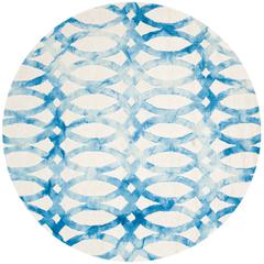 DIP DYE, IVORY / BLUE, 7' X 7' Round, Area Rug, DDY675A-7R