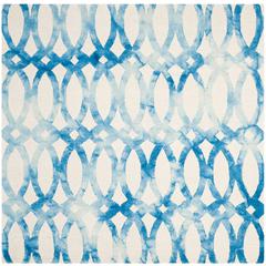 DIP DYE, IVORY / BLUE, 7' X 7' Square, Area Rug, DDY675A-7SQ