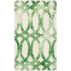 DIP DYE, IVORY / GREEN, 3' X 5', Area Rug
