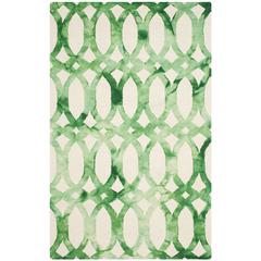 DIP DYE, IVORY / GREEN, 5' X 8', Area Rug