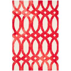 DIP DYE, IVORY / RED, 4' X 6', Area Rug