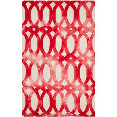 DIP DYE, IVORY / RED, 5' X 8', Area Rug