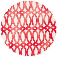 DIP DYE, IVORY / RED, 7' X 7' Round, Area Rug