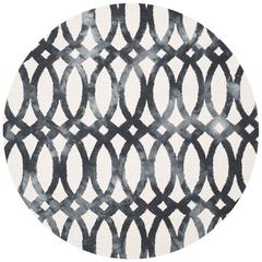 DIP DYE, IVORY / GRAPHITE, 7' X 7' Round, Area Rug