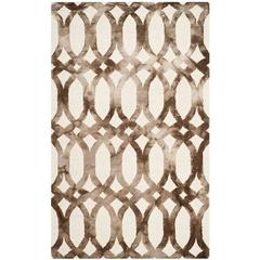 DIP DYE, IVORY / CHOCOLATE, 5' X 8', Area Rug, DDY675E-5