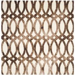 DIP DYE, IVORY / CHOCOLATE, 7' X 7' Square, Area Rug, DDY675E-7SQ