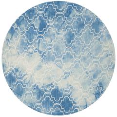 DIP DYE, BLUE / IVORY, 7' X 7' Round, Area Rug, DDY676G-7R