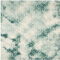DIP DYE, GREEN / IVORY, 7' X 7' Square, Area Rug, DDY676Q-7SQ