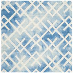DIP DYE, BLUE / IVORY, 5' X 5' Square, Area Rug
