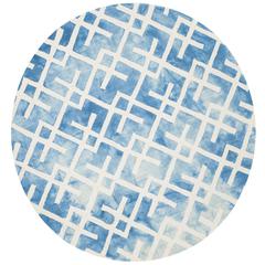 DIP DYE, BLUE / IVORY, 7' X 7' Round, Area Rug, DDY677G-7R