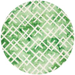 DIP DYE, GREEN / IVORY, 7' X 7' Round, Area Rug, DDY677Q-7R