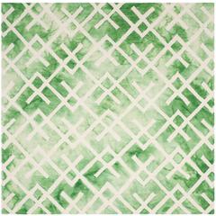 DIP DYE, GREEN / IVORY, 7' X 7' Square, Area Rug, DDY677Q-7SQ