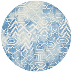 DIP DYE, BLUE / IVORY, 7' X 7' Round, Area Rug, DDY678G-7R