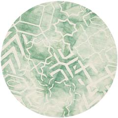 DIP DYE, GREEN / IVORY, 5' X 5' Round, Area Rug