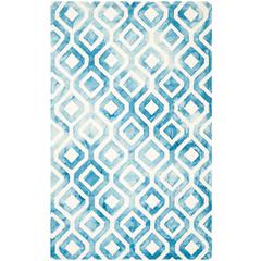 DIP DYE, IVORY / BLUE, 5' X 8', Area Rug, DDY679A-5